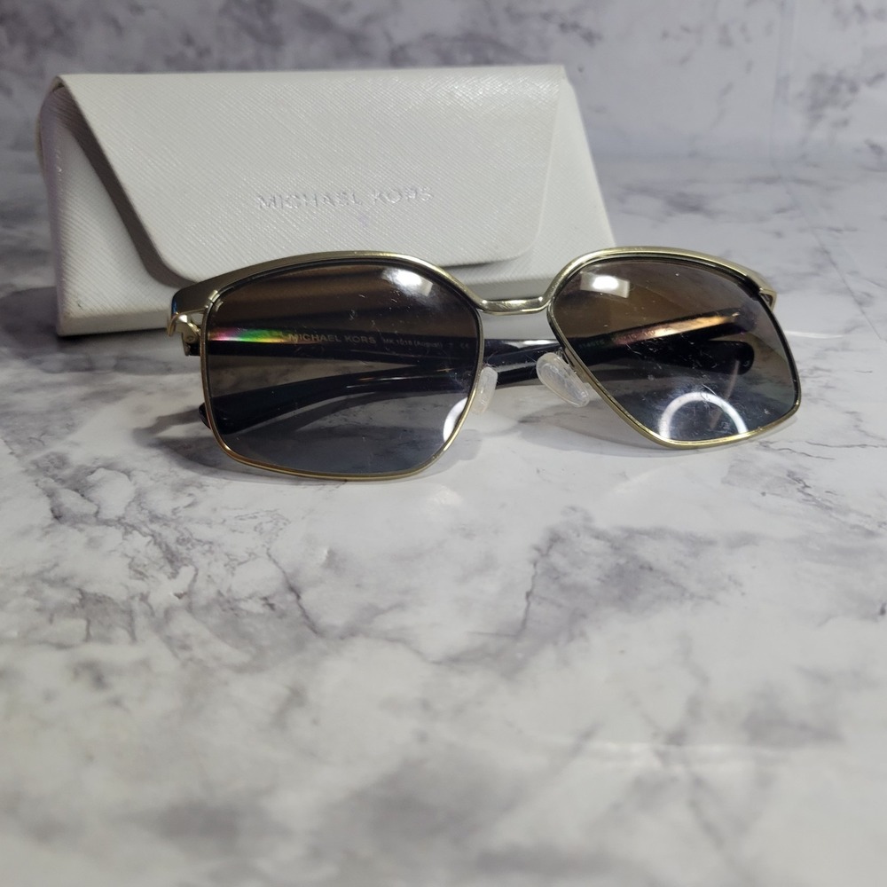 Michael Kors August Sunglasses Gold Tortoise Gradient Square Butterfly